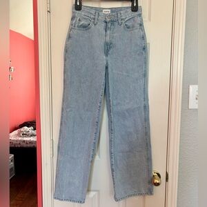 Aritzia Sunday Best Jupiter High Rise Wide Leg Light Wash Jeans 0